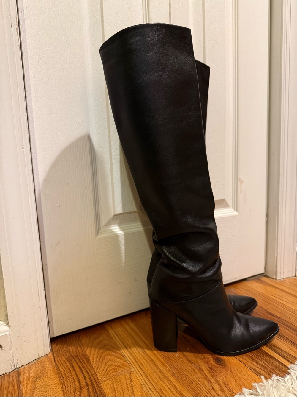 Stuart Weitzman Black Over-the-Knee Block Heel Boots